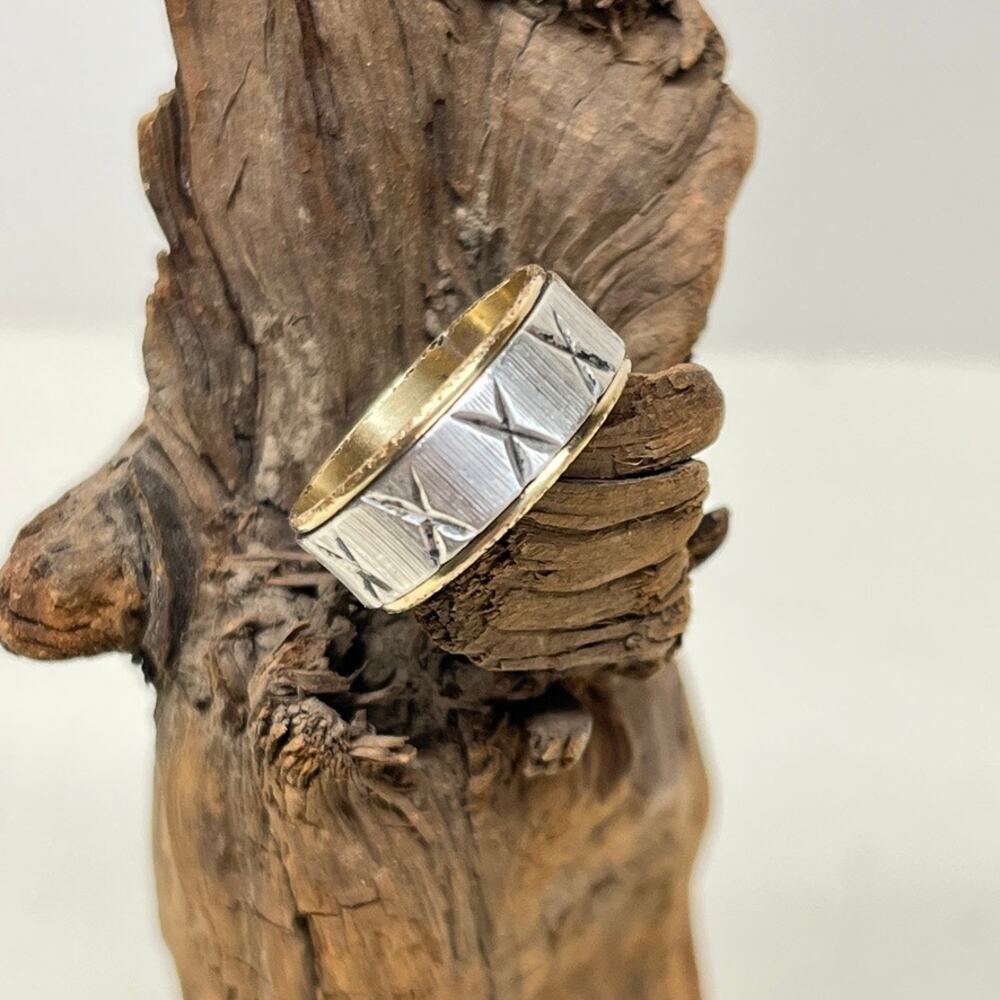10kt GF Gold and Sterling Silver Band Ring Size 7
